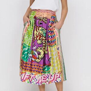 ME369 Vanessa Artisan Printed Midi Skirt Size XS-S